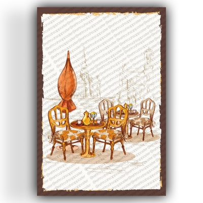 Coffee Art Ahşap Retro Vintage Poster 