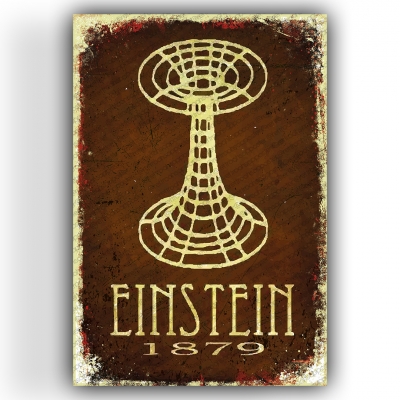 Einstein Ahşap Retro Vintage Poster 