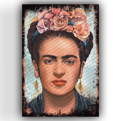 Frida Kahlo Ahşap Retro Vintage Poster 