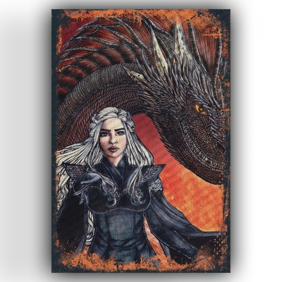 Game Of Thrones Painting Ahşap Retro Vintage Poster 
