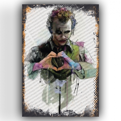 Joker Ahşap Retro Vintage Poster 