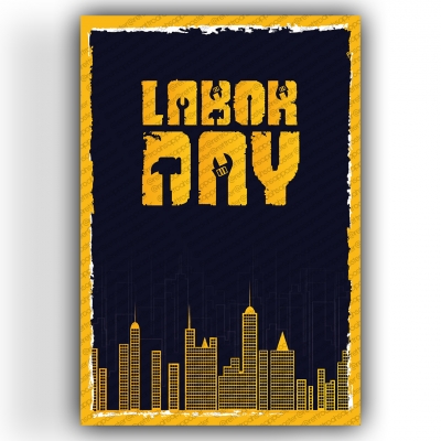 Labor Day Ahşap Retro Vintage Poster 