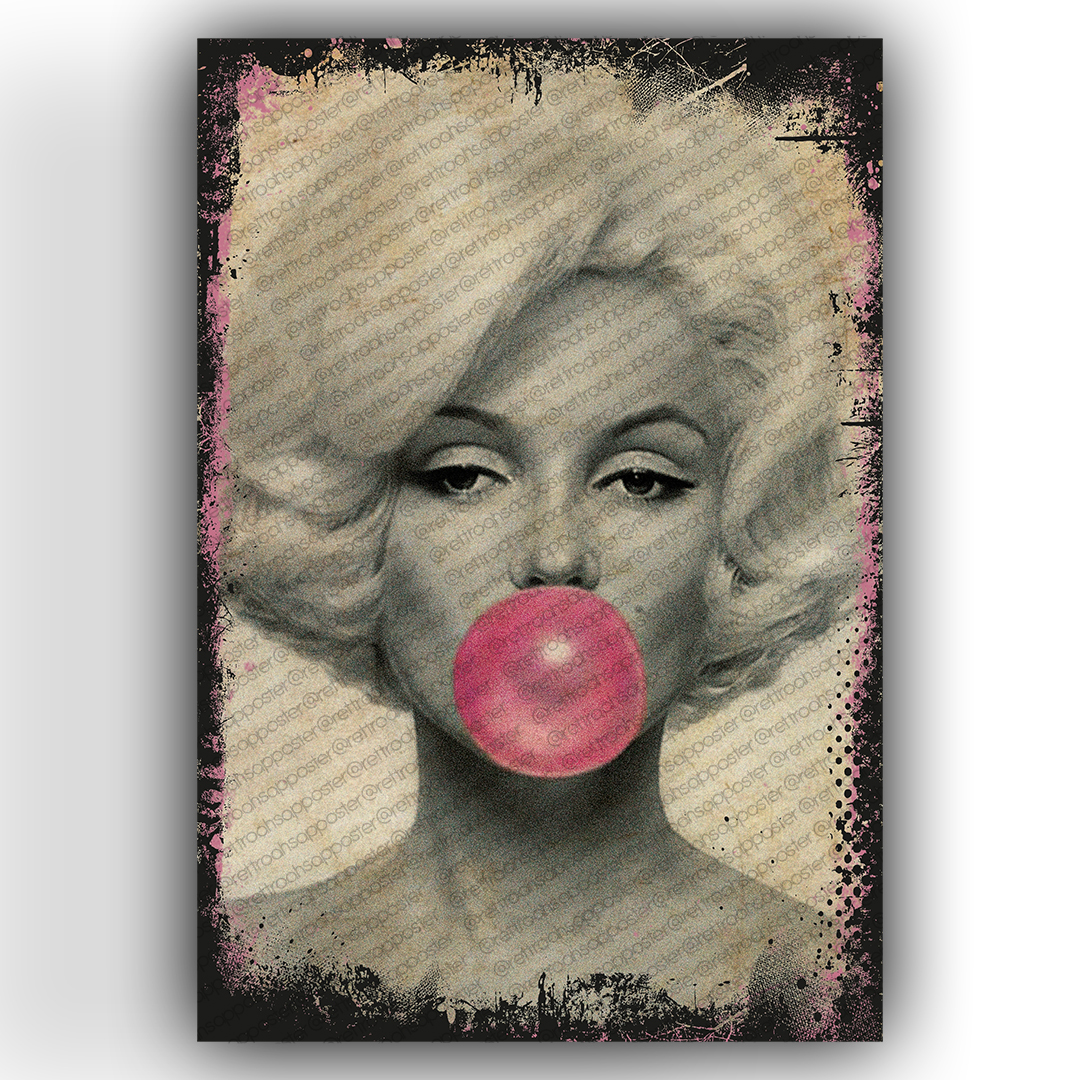 Marilyn Monroe Ahşap Retro Vintage Poster 