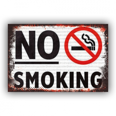 No Smoking Ahşap Retro Vintage Poster 
