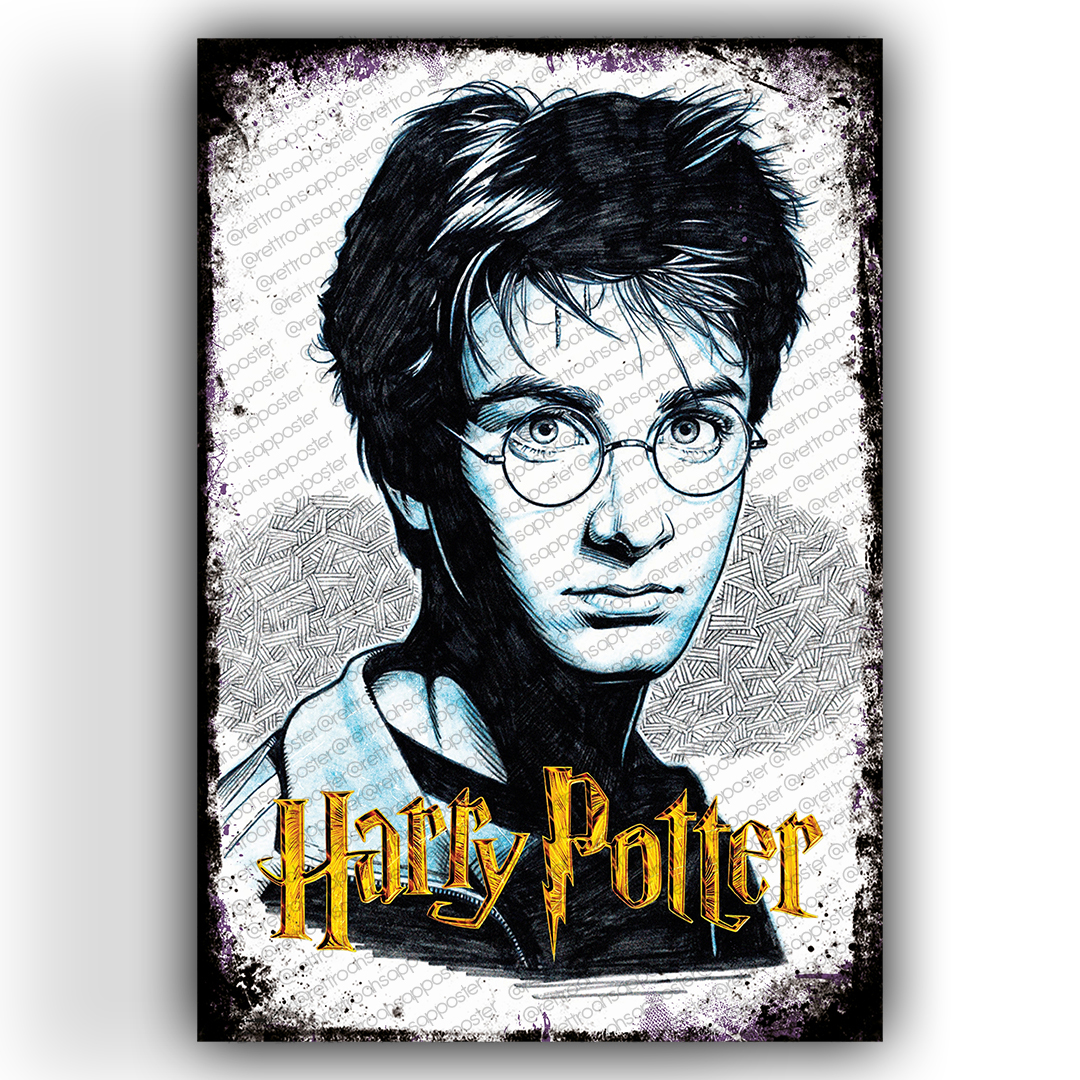 Harry Potter Ahşap Retro Vintage Poster - Retro Ahşap Poster