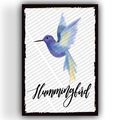 Hummingbird Ahşap Retro Vintage Poster 