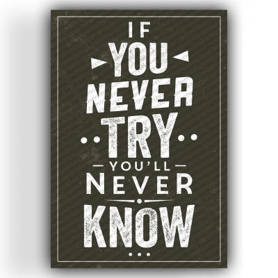 If You Never Try Ahşap Retro Vintage Poster 