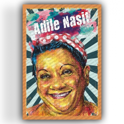 Adile Naşit Yeşilçam Ahşap Retro Vintage Poster 