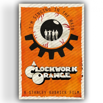 Clockwork Orange Otomatik Portakal Ahşap Retro Vintage Poster 