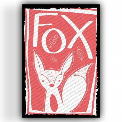 Fox Tilki Ahşap Retro Vintage Poster 