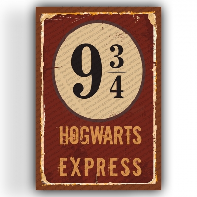 Harry Potter Hogwarts Express Ahşap Retro Vintage Poster 