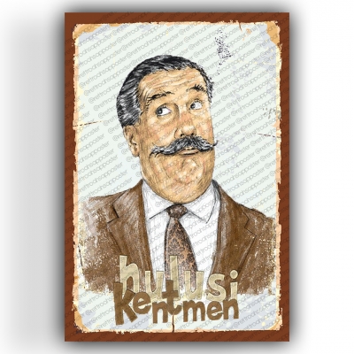 Hulusi Kentmen Yeşilçam Ahşap Retro Vintage Poster 