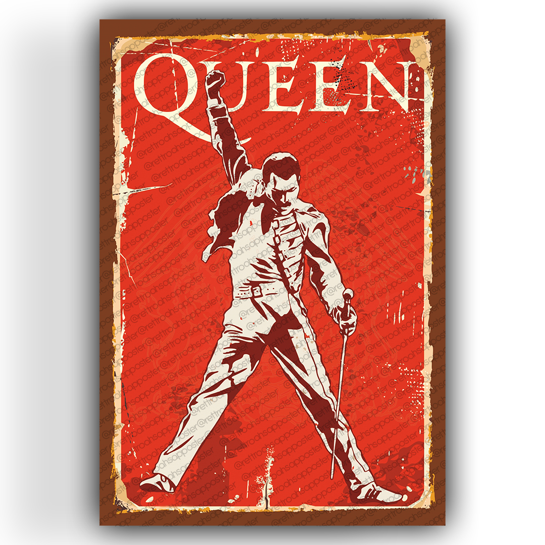 Queen Ahşap Retro Vintage Poster 