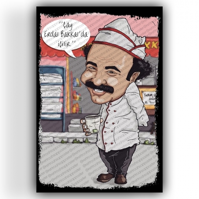 Erdal Bakkal Ahşap Retro Vintage Poster 