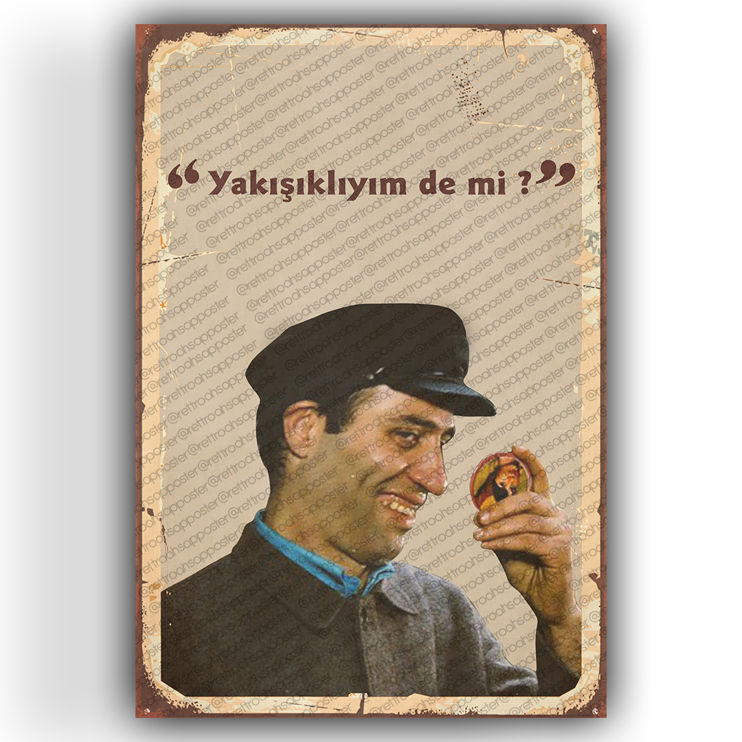 Kemal Sunal Yeşilçam Ahşap Retro Vintage Poster 