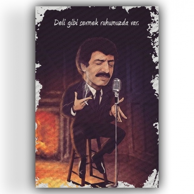 Müslüm Gürses Ahşap Retro Vintage Poster 