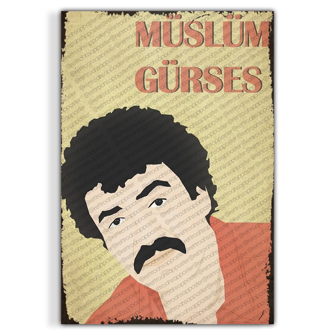 Müslüm Gürses Ahşap Retro Vintage Poster - Retro Ahşap Poster