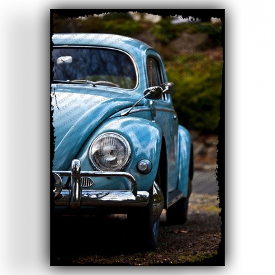 Vosvos Ahşap Retro Vintage Poster 