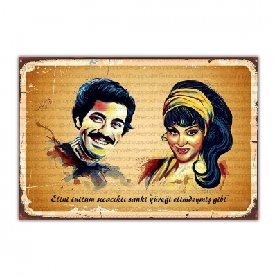 Al Yazmalım Yeşilçam Ahşap Retro Vintage Poster 
