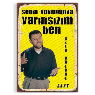 Azer Bülbül Ahşap Retro Vintage Poster 