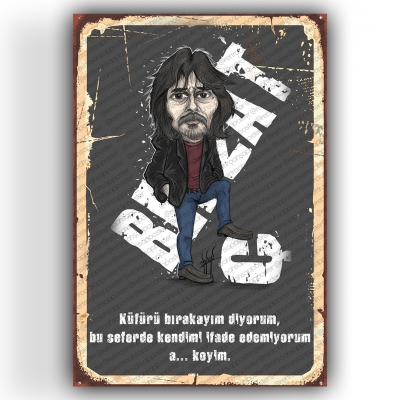 Behzat Ç. Ahşap Retro Vintage Poster 