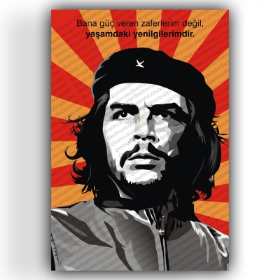 Che Guevara Ahşap Retro Vintage Poster 