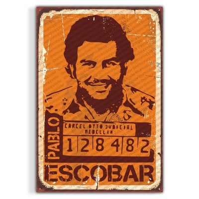 Escobar Ahşap Retro Vintage Poster 