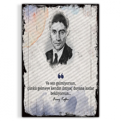 Franz Kafka Ahşap Retro Vintage Poster 