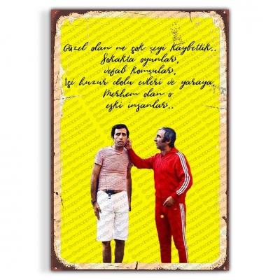 Kemal Sunal Yeşilçam Ahşap Retro Vintage Poster 