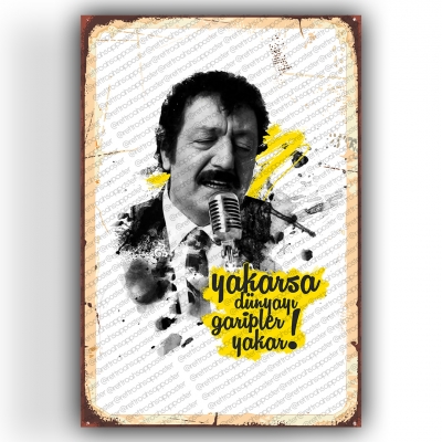 Müslüm Gürses Ahşap Retro Vintage Poster 