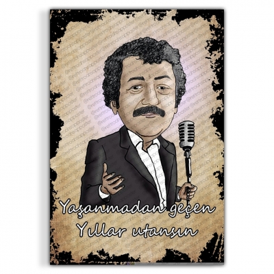 Müslüm Gürses Ahşap Retro Vintage Poster 