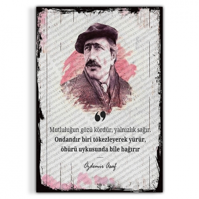 Özdemir Asaf Ahşap Retro Vintage Poster 