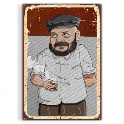 Rasim Öztekin Ahşap Retro Vintage Poster 
