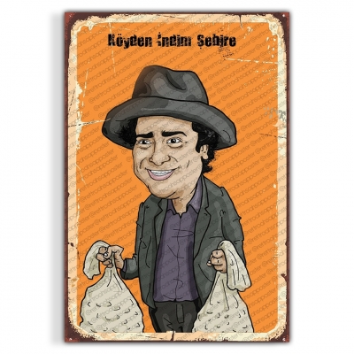 Zeki Alasya Yeşilçam Ahşap Retro Vintage Poster 