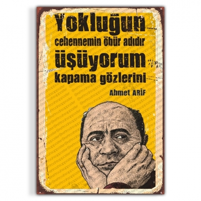 Ahmet Arif Ahşap Retro Vintage Poster 