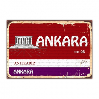 Ankara Ahşap Retro Vintage Poster 