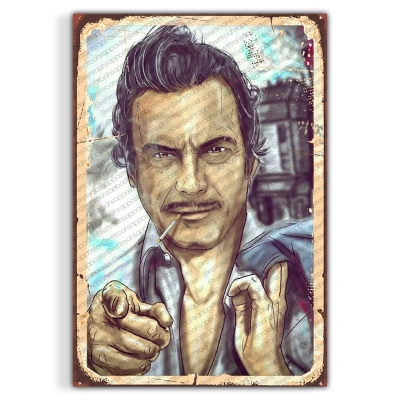 Ayhan Işık Yeşilçam Ahşap Retro Vintage Poster 