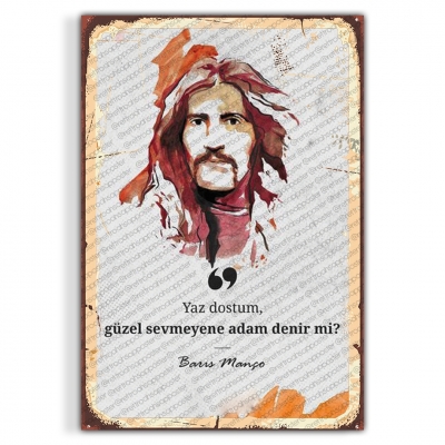 Barış Manço Ahşap Retro Vintage Poster 