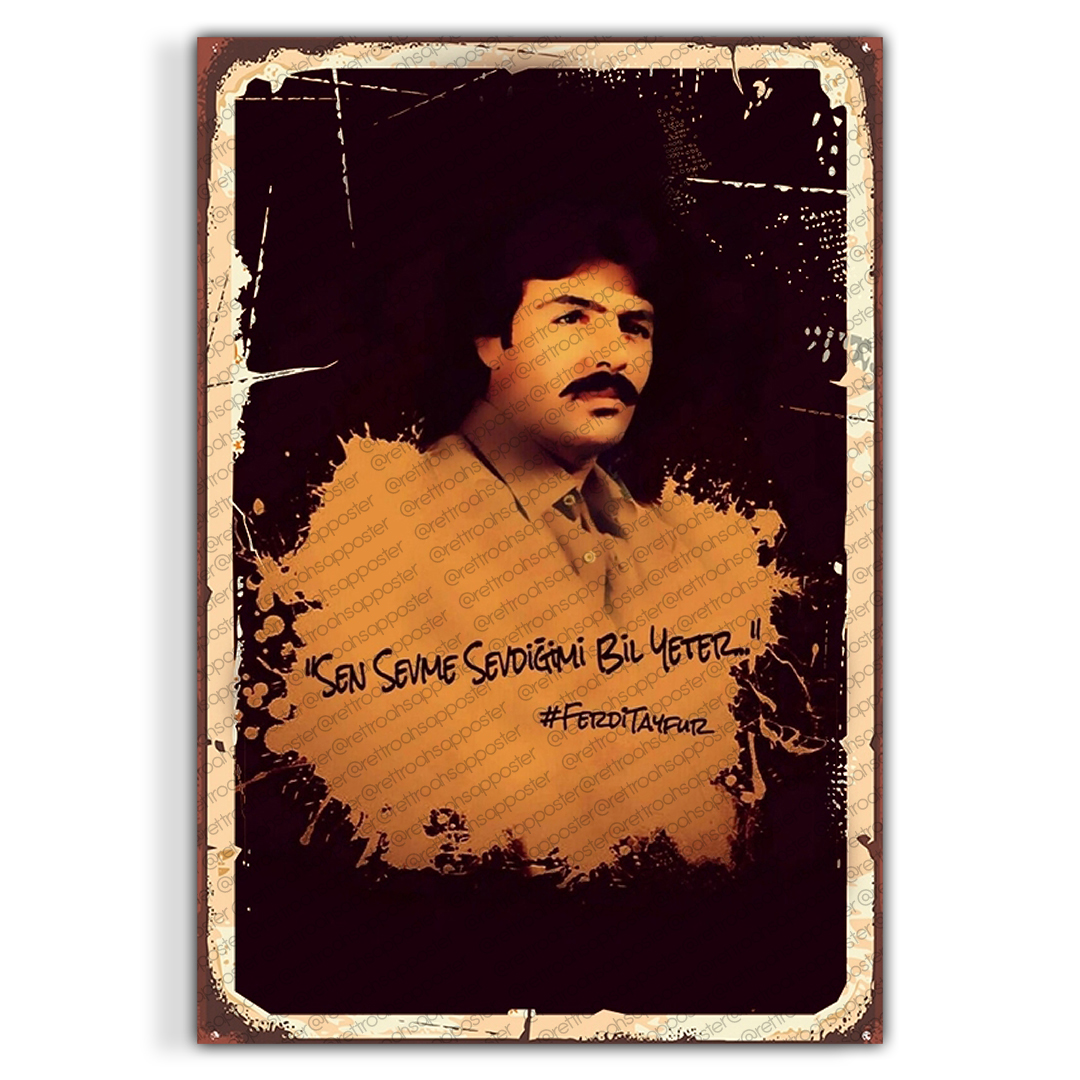 Ferdi Tayfur Ahşap Retro Vintage Poster 