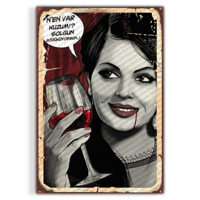 N'en Var Kuzum Yeşilçam Ahşap Retro Vintage Poster 