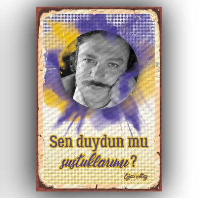 Oğuz Atay Ahşap Retro Vintage Poster 