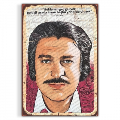 Oğuz Atay Ahşap Retro Vintage Poster 