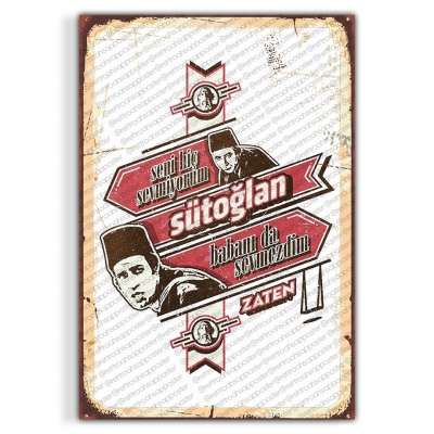 Sütoğlan Yeşilçam Ahşap Retro Vintage Poster 