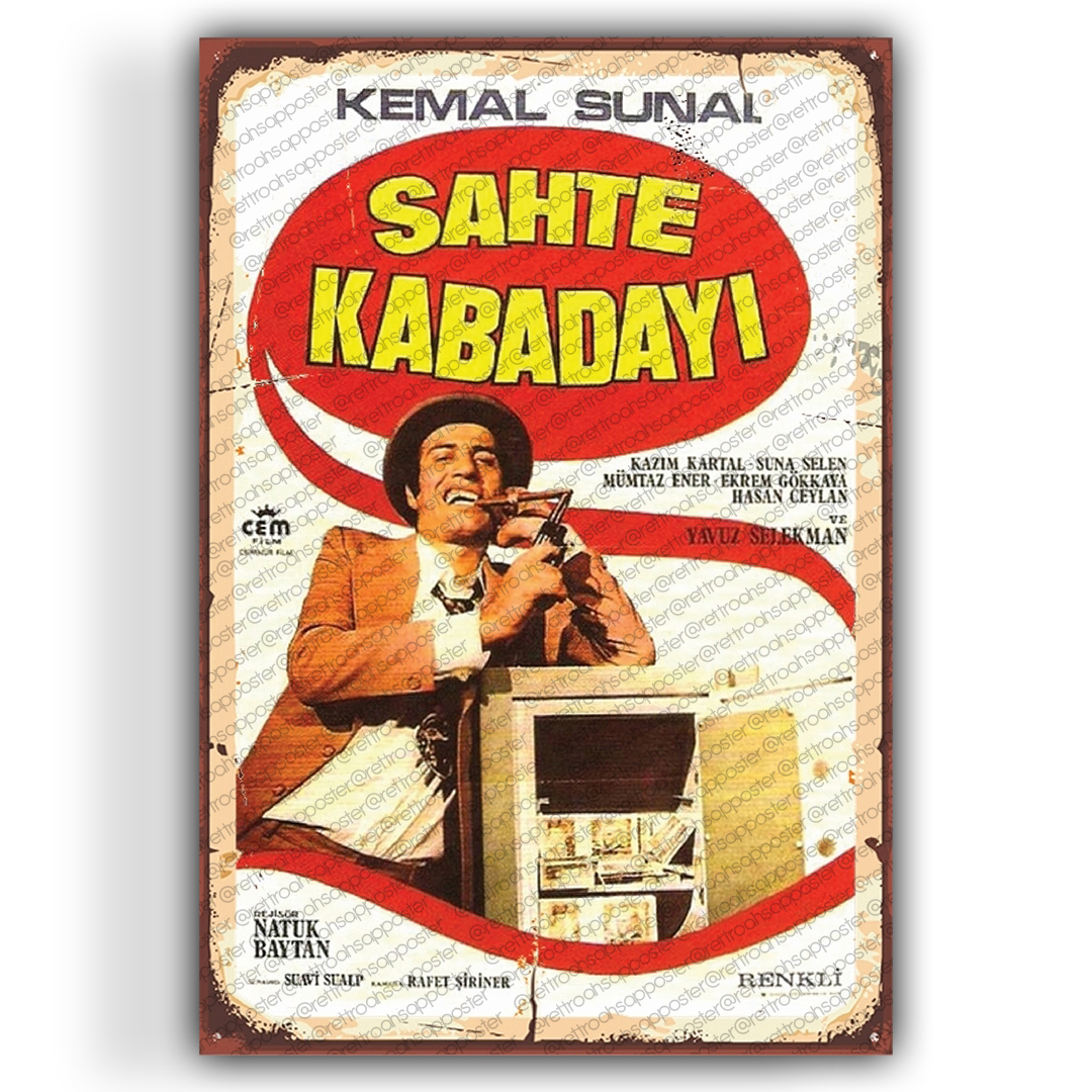 Kemal Sunal Yeşilçam Ahşap Retro Poster