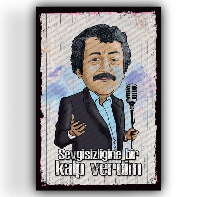 Müslüm Gürses Ahşap Retro Poster