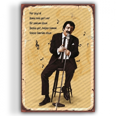 Müslüm Gürses Ahşap Retro Vintage Poster 