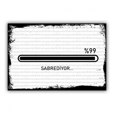 Sabrediyor Ahşap Retro Vintage Poster 