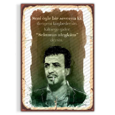 Sadri Alışık Yeşilçam Ahşap Retro Poster