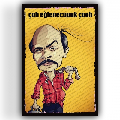 Tüpçü Fikret Ahşap Retro Poster