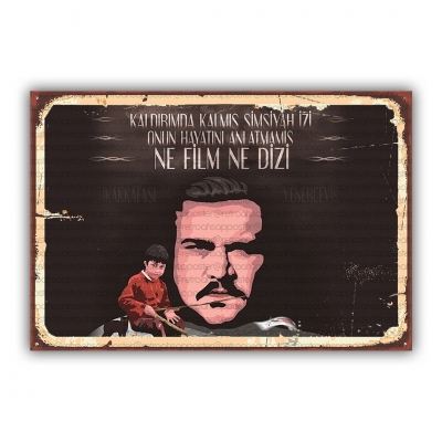 Yener Çevik Ahşap Retro Vintage Poster 